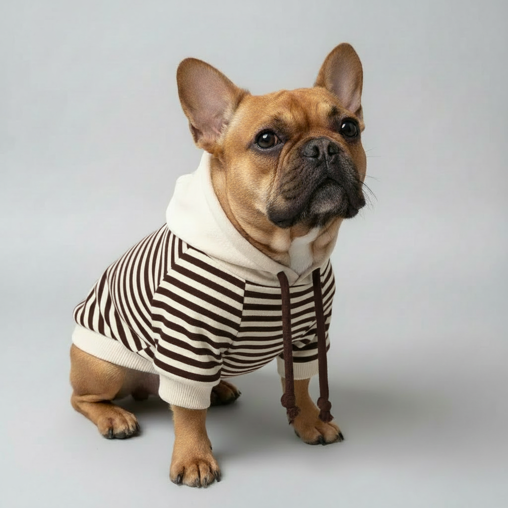 Brown Frenchie - Brown Stripes Three Quarter