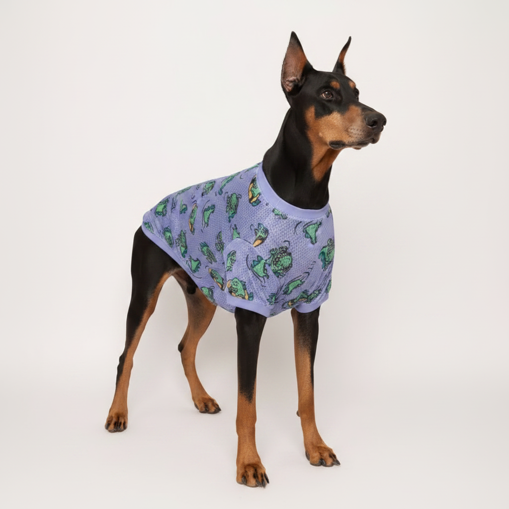 Doberman Dinosaur Tee - Standing 4 Legs 3/4