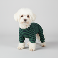 Green striped pajamas front