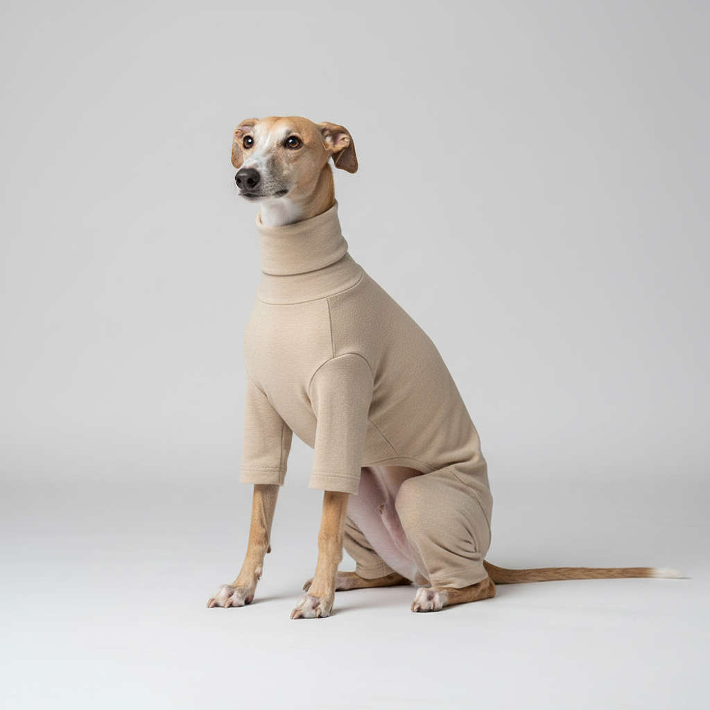 Oat greyhound outfit three-quarter