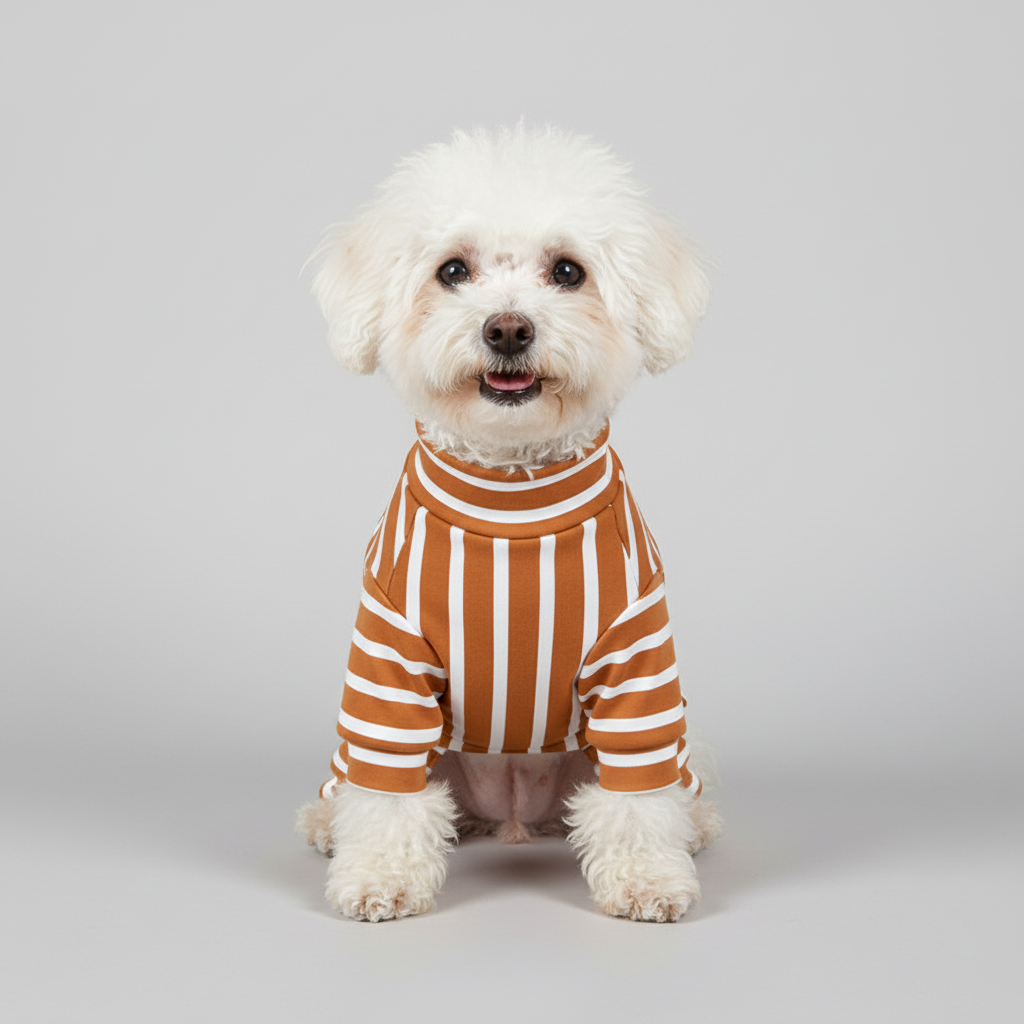 Orange striped pajamas front