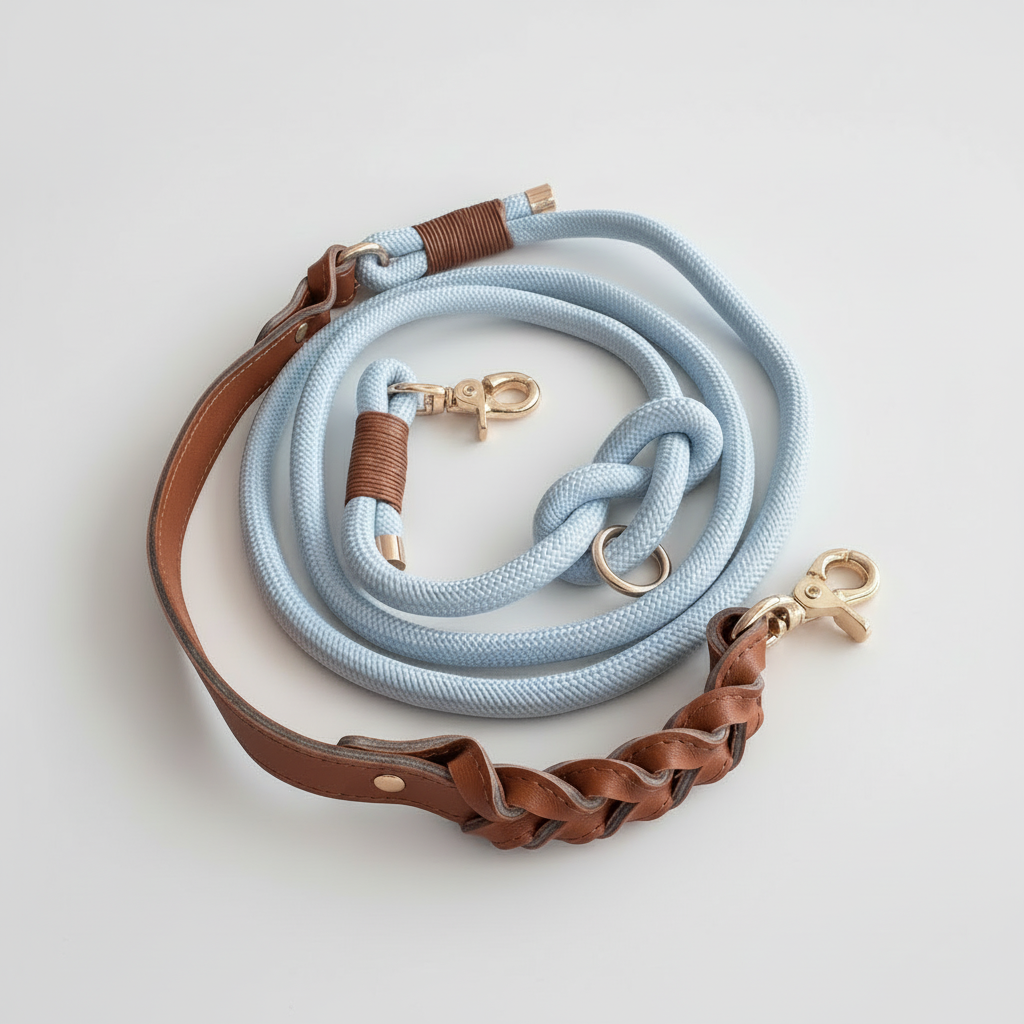 Pet leash set on lighter background