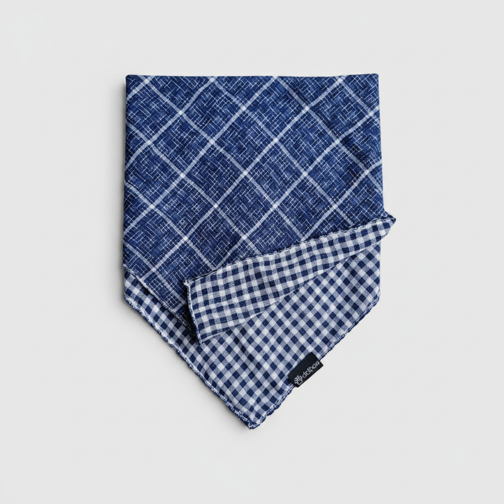 Reversible bandana both sides on light grey background